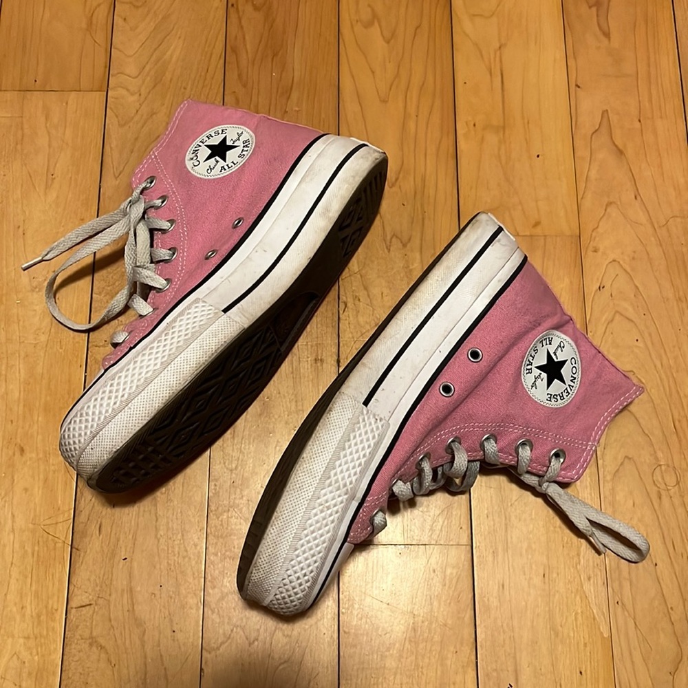Pink Platform High top Converse